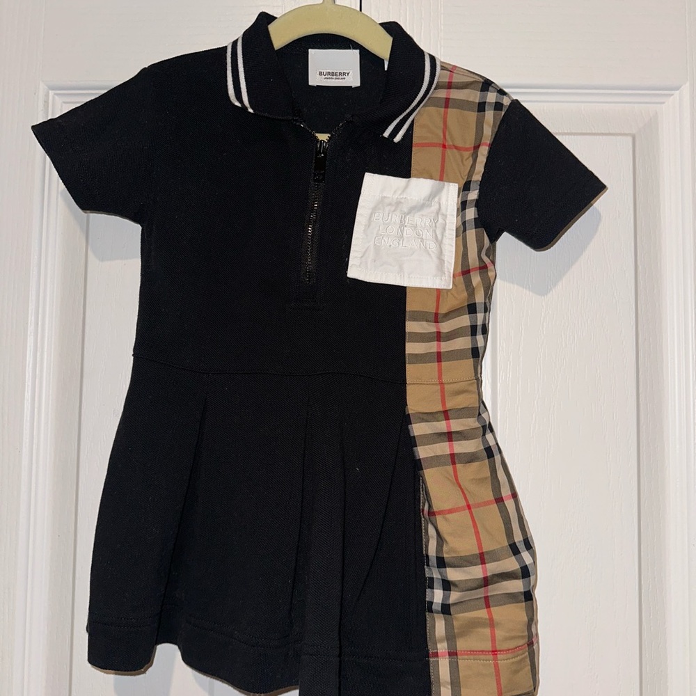Burberry Kids - Black Serena Vintage Check Panel Dress